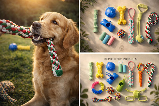 20-teiliges Hundespielzeug-Set – Spiel, Zahnpflege & Training in einem