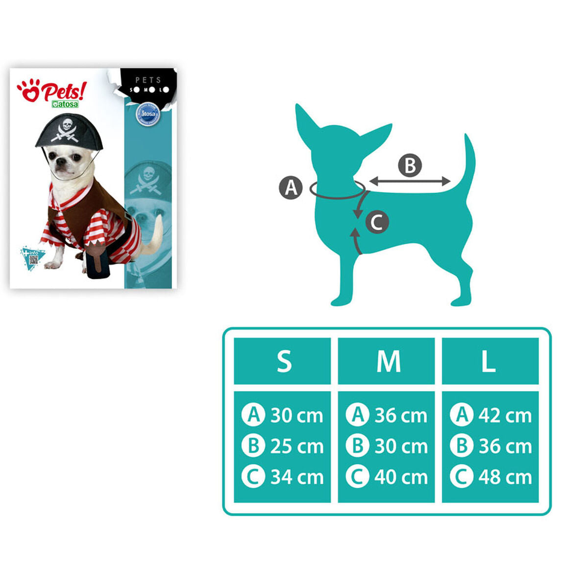 Hundekostüm „Pirat“ – Größe M