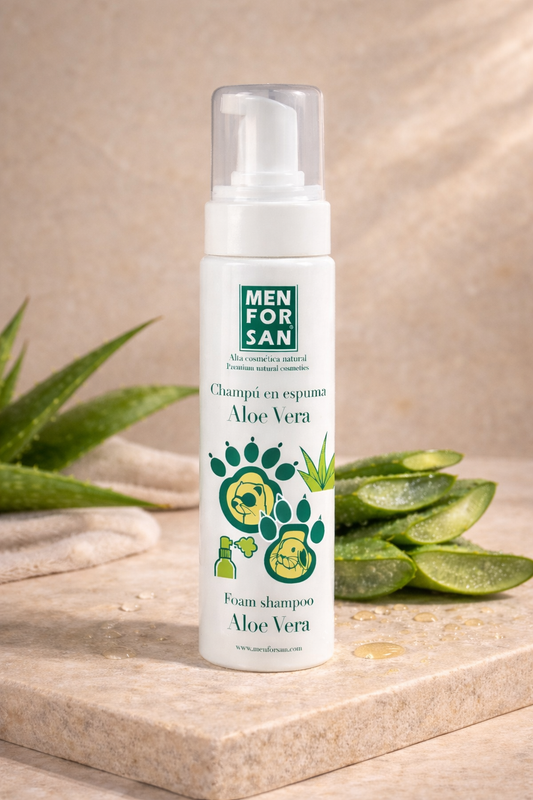 Menforsan Foam Aloe Vera Shampoo für Hunde, Katzen & Nagetiere – 200 ml
