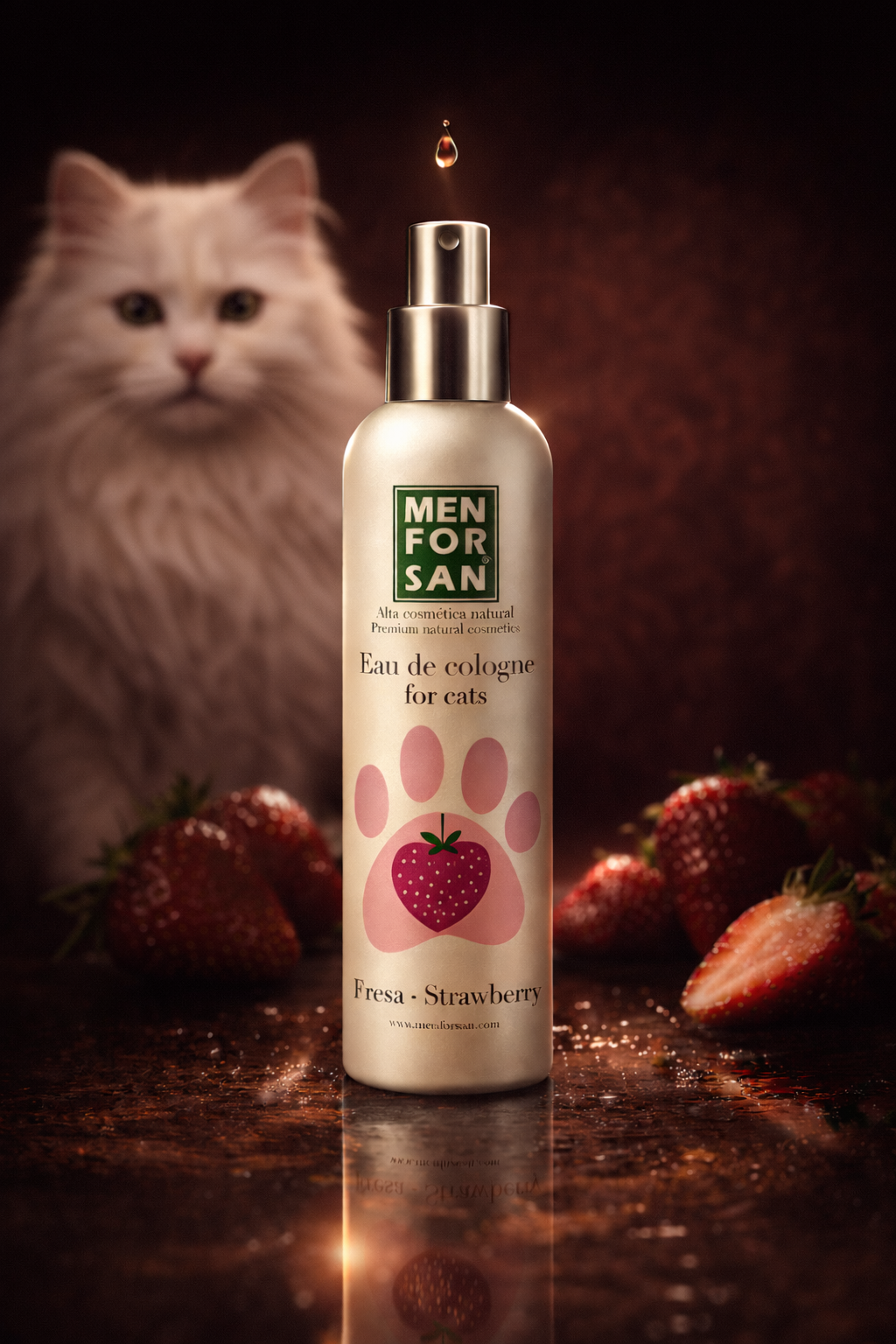 Menforsan Strawberry Eau de Cologne – 125 ml für Katzen