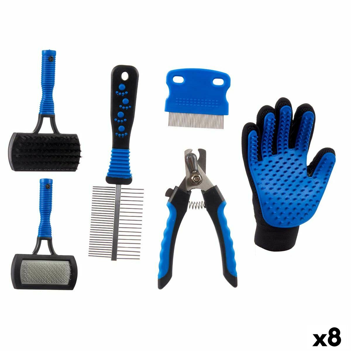 Mascow HL21082601 Hygiene-Set – Blau, 8-teilig für Hunde & Katzen