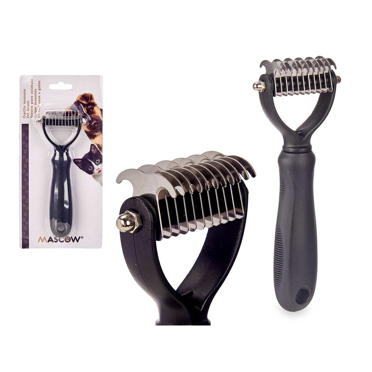 Mascow Hundebürste 333 – Schwarzes Silikon, ca. 6,5 x 17 x 3 cm (12 Stück)